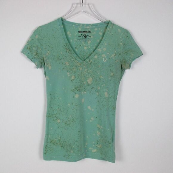 True Religion Green Tye-Dye T-Shirt Size XS - Picture 1 of 7